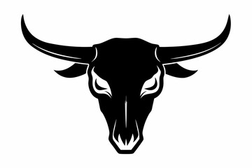 
bull skull silhouette, bull head icon, Vector illustration