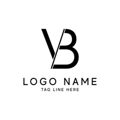 VB, V and B, Uppercase Letter Initial flat and clean Logo Design Template Vector Illustration. Letter Logo Design with Creative Intersected