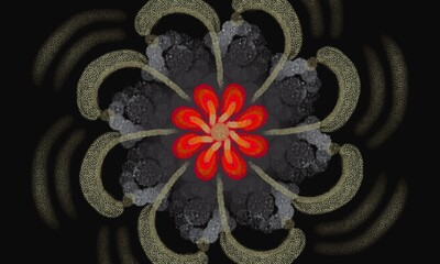 red and black lace motif design 