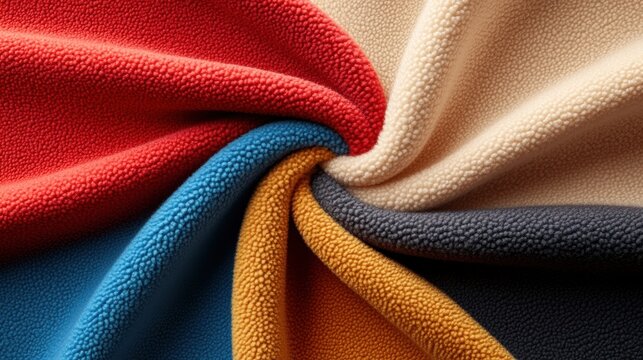 A pile of plush, velvety fabric with soft folds and rich hues, emphasizing its tactile qualities.