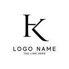 vector initials logo HK modern and luxury design