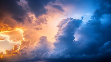 Obraz premium Dramatic Sky with Clouds in Sunset Colors