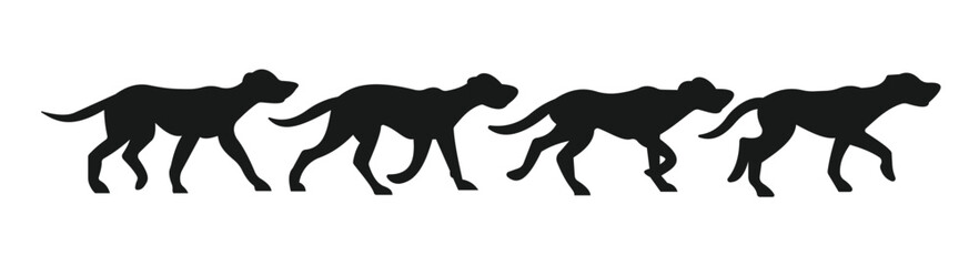 Naklejka premium silhouette of dog walking