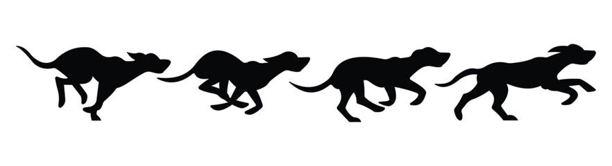 silhouette of dog running