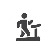 Man on treadmill vector icon
