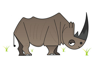 rhino cartoon isolated on white
