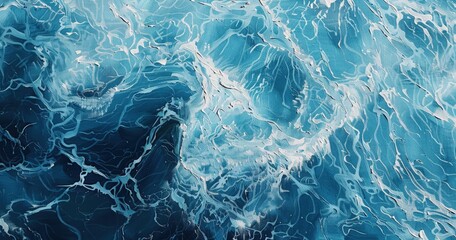 Fototapeta premium A vibrant depiction of ocean waves showcasing fluid motion and color depth.