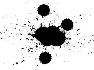 black watercolor painting splash splatter