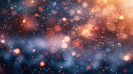 Fototapeta premium Background of snow fall in street with light bokeh 