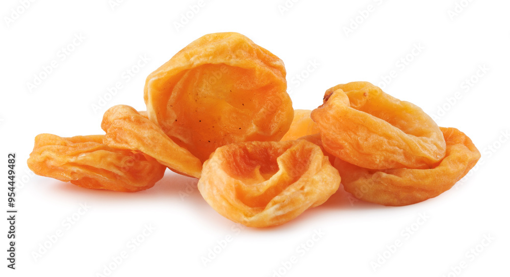 Wall mural sugar dried apricots isolated on a white background.