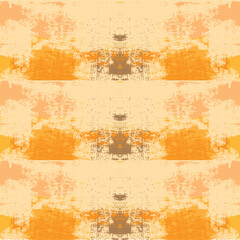 A vibrant, abstract pattern featuring warm tones of orange, brown, and beige. The design has a textured, distressed look with a symmetrical arrangement.