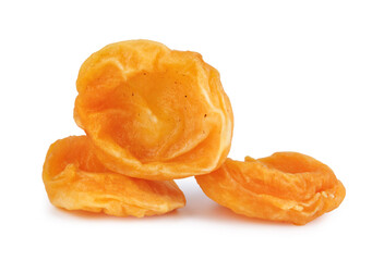 Sugar dried apricots isolated on a white background.