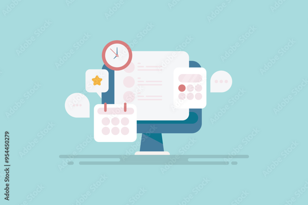 Poster business planning, organisation and workflow management software application, productivity monitorin