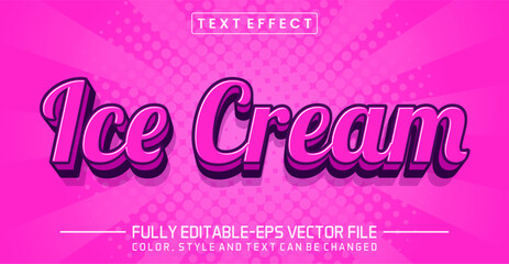 Ice cream text effect editable