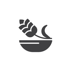 Oatmeal grain bowl vector icon