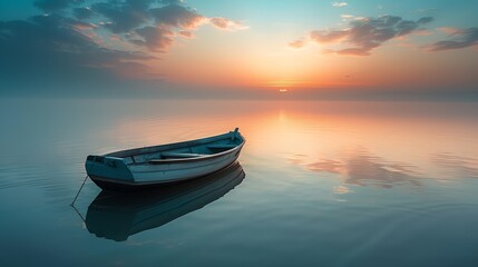 a lake under a cloudy sky at sunset