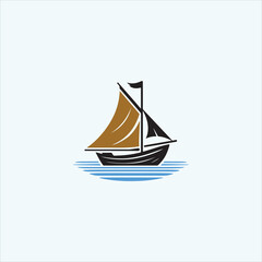 Icon design of boat with sail
