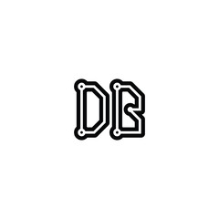 DB monogram logo design letter text name symbol monochrome logotype alphabet character simple logo