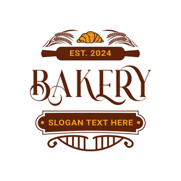 Original Hand-drawn retro bakery logo design