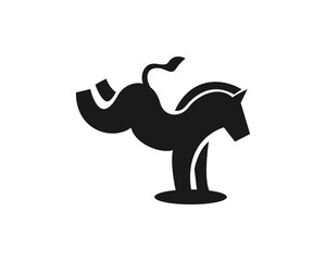 abstract wild horse donkey logo design template illustration inspiration