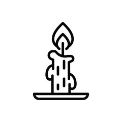 Black line icon for candles