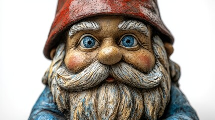 Garden Gnome Close Up Portrait with Blue Eyes