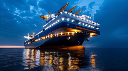 A vertical shipyard, dedicated to the construction of next-generation cargo ships, showcasing industrial innovation on a massive scale, 