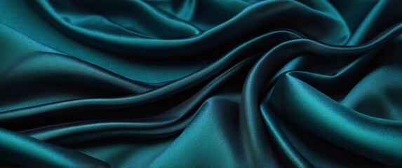 Obraz premium Green turquoise and blue background overlap layer on dark space for background design.