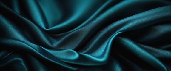 Obraz premium Green turquoise and blue background overlap layer on dark space for background design.