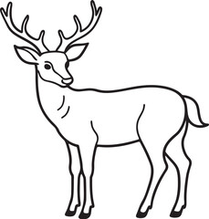 Obraz premium A silhouette of a deer with horns, set against a vibrant green background, showcasing elegant vector art design