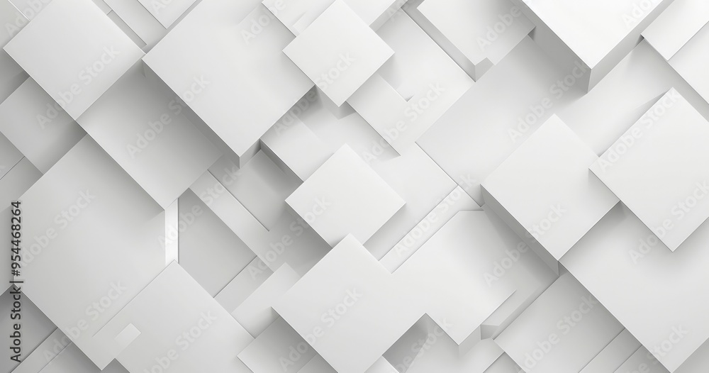 Poster a textured abstract background featuring layered white squares and rectangles.