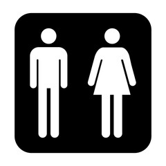 Restroom women and men wc symbol, flat web button, toilet vector illustration information