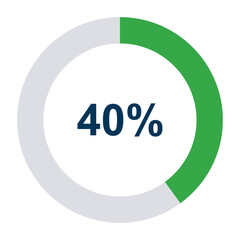 Information round diagram 40 percent icon, infographic graphic pie design, marketing vector illustration