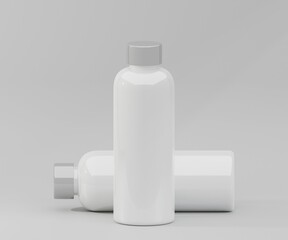White water bottle mockup on an off white background
