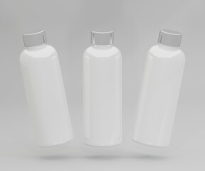 White water bottle mockup on an off white background