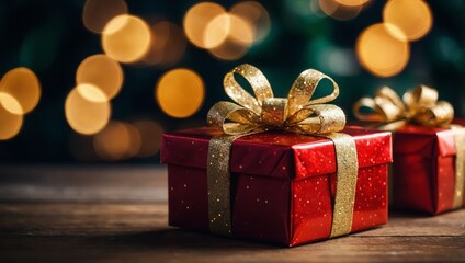  Christmas gift boxes and bokeh lights