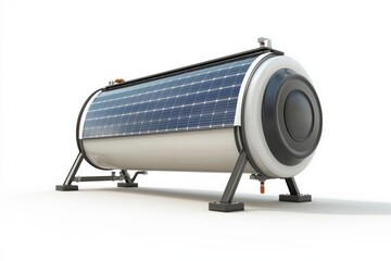 Fototapeta premium Solar powered water heater designed for renewable energy applications, showcasing modern technology and efficiency.