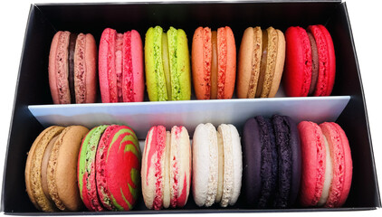 Colorful macarons dessert for birthday gifts.