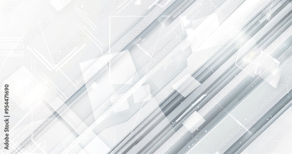 Poster abstract geometric design with light and shadows in a white background.