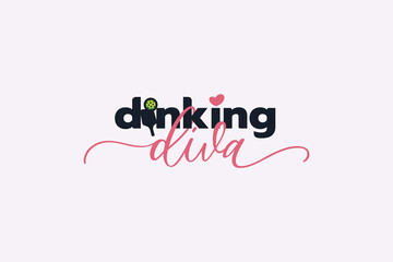 dinking diva lettering for t shirt, sticker, logo, merchandise, banner, etc.
