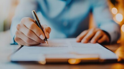 Candidate reviewing a job description during an interview, focusing on openings and responsibilities, professional setting with detailed documentation