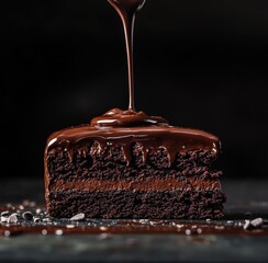 Obraz premium chocolate cake on a dark background