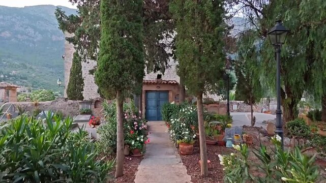 unusual cemetery in the village of deia