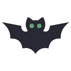 Halloween cute bat icon vector cartoon illustration isolated on a white background.
