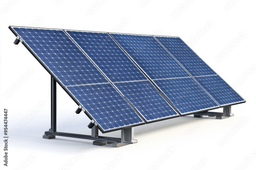Poster a solar panel with tracking system efficiently captures sunlight, showcasing modern technology in re