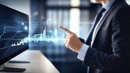 成功と成長を目指す企業の未来計画を示すビジネスマンの矢印グラフ