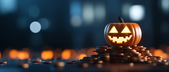 Spooky Budgeting: Halloween Finance Visuals in Eerie 3D Illustration