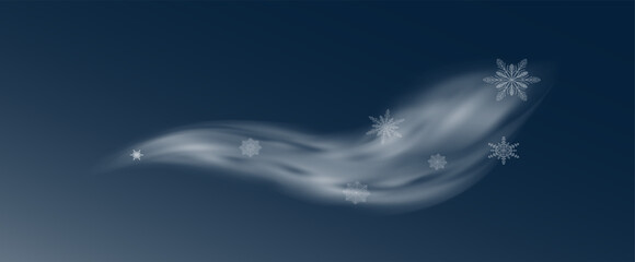 Obraz premium Christmas snow cold blizzard effect, cold wind blow with snowflakes png. Snowfall, vector blizzard overlay.