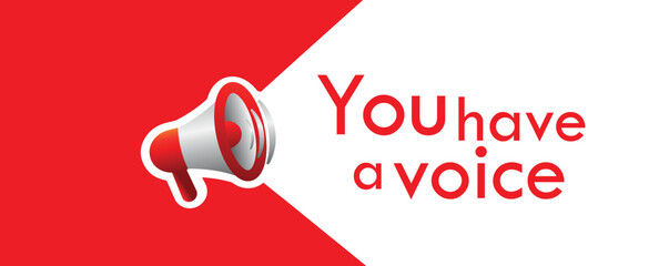 You have a voice text on white background