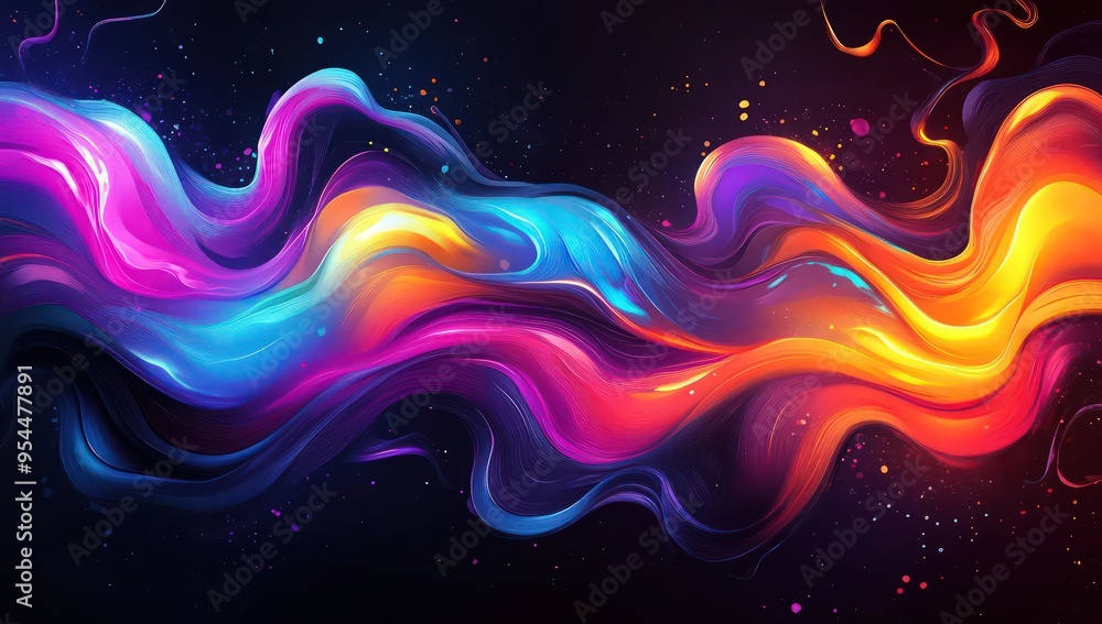 Poster colorful abstract background with fluid shapes and splashes